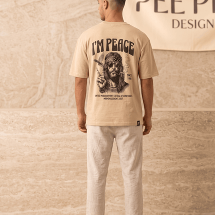 I am Peace : Printed Oversized T-Shirt - Peepri