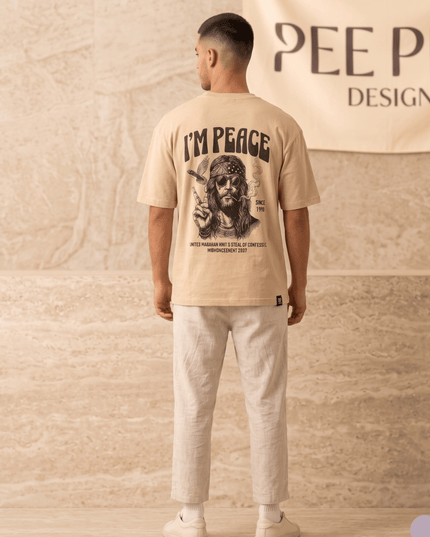 I am Peace : Printed Oversized T-Shirt - Peepri