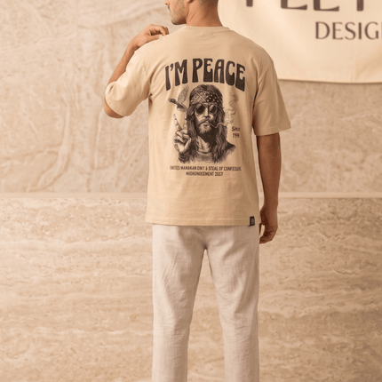 I am Peace : Printed Oversized T-Shirt - Peepri