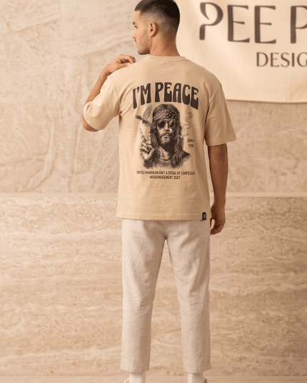 I am Peace : Printed Oversized T-Shirt - Peepri