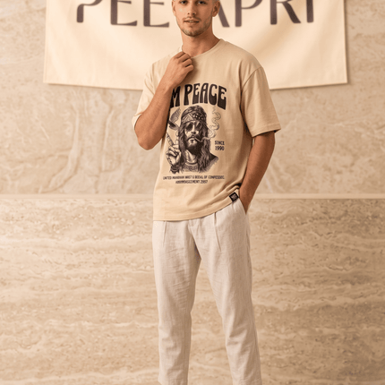 I am Peace : Printed Oversized T-Shirt - Peepri