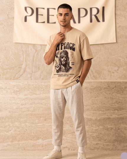I am Peace : Printed Oversized T-Shirt - Peepri