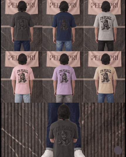 I am Peace : Printed Oversized T-Shirt - Peepri