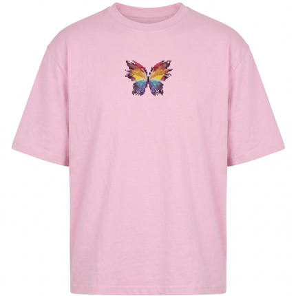 Colourful Butterfly : Printed Oversized T-Shirt - Peepri