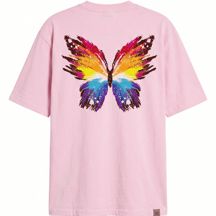 Colourful Butterfly : Printed Oversized T-Shirt - Peepri