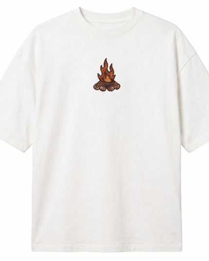 Camp Fire Logo : Thread Embroidery Oversized T-Shirt