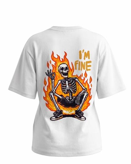 I'M Fine : Printed Oversized T-Shirt