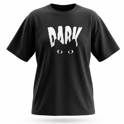 Dark Cat : Printed Oversized T-Shirt