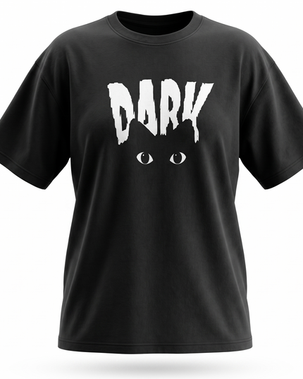 Dark Cat : Printed Oversized T-Shirt