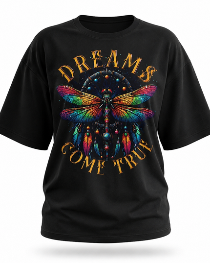 Dream Dragonfly : Printed Oversized T-Shirt