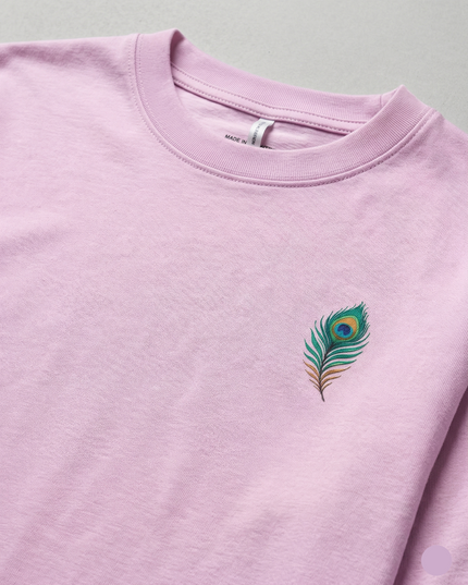 Peacock Plume Printed Oversized T-Shirt