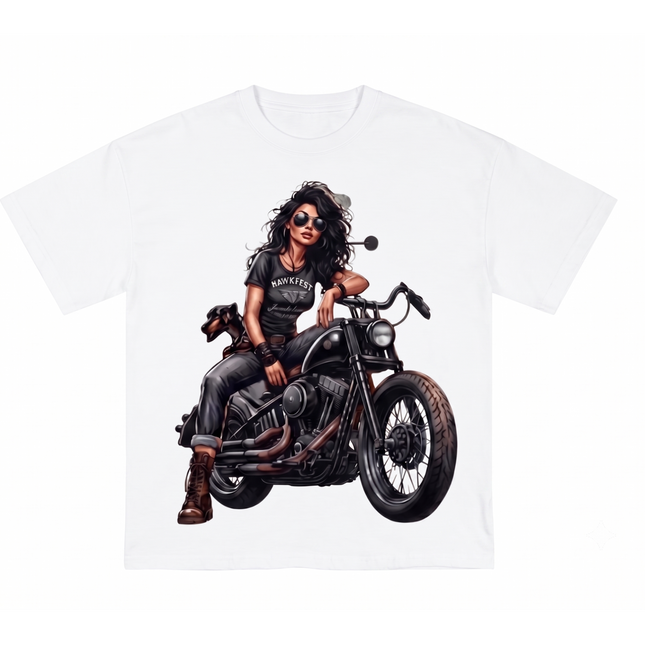 Girl Bike lover : Printed Oversized T-Shirt