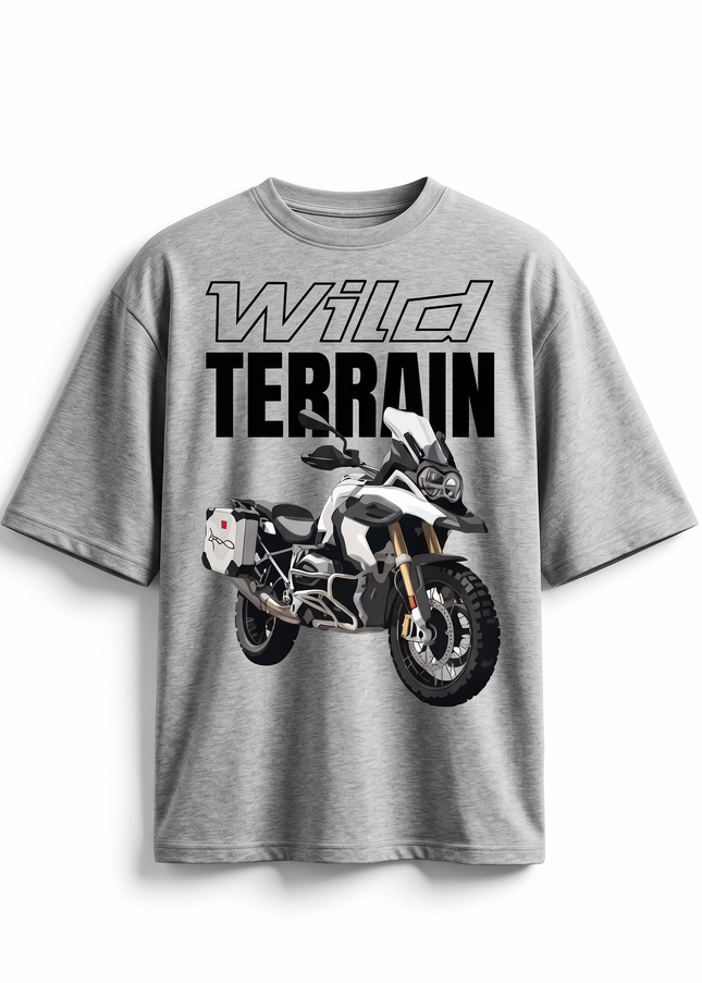 Bike Love Wild Terrain : Printed Oversized T-Shirt