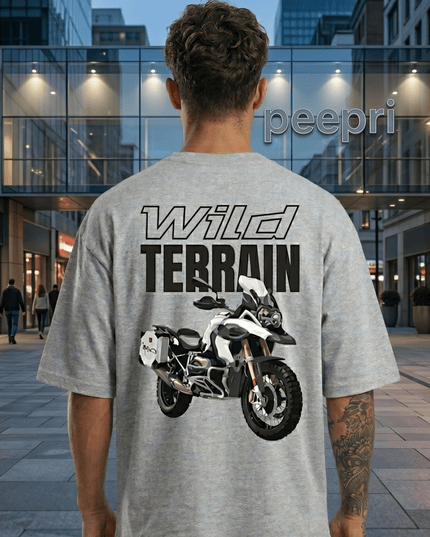 Bike Love Wild Terrain : Printed Oversized T-Shirt - Peepri