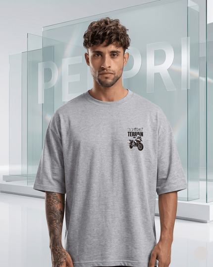 Bike Love Wild Terrain : Printed Oversized T-Shirt - Peepri
