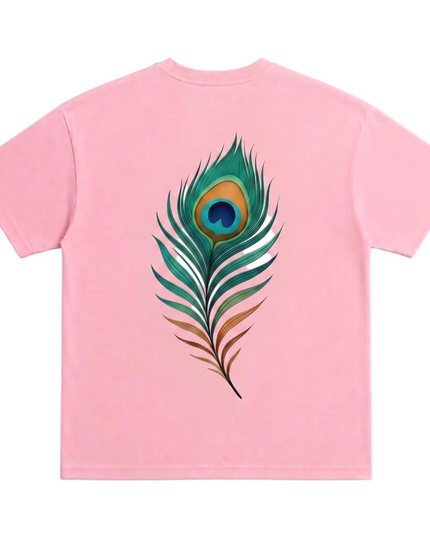 Peacock Plume Printed Oversized T-Shirt