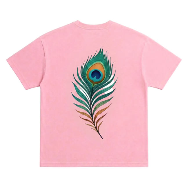 Peacock Plume Printed Oversized T-Shirt