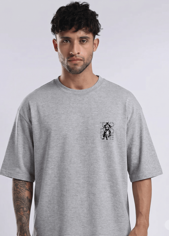 Bike Love Torque : Graphic Oversized T-Shirt – White | 100% Cotton | Relaxed Fit Unisex Tee