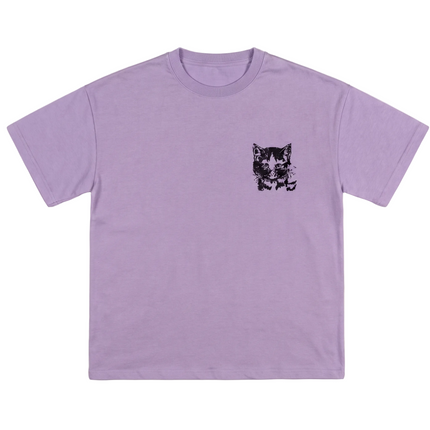 Cool Cat : Printed Oversized T-Shirt