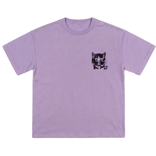 Cool Cat : Printed Oversized T-Shirt