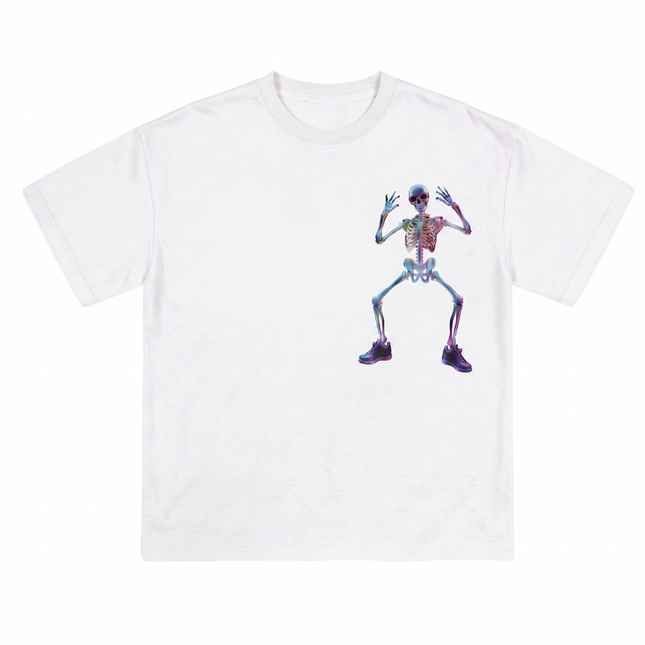 Dancing Skeleton : Printed Oversized T-Shirt
