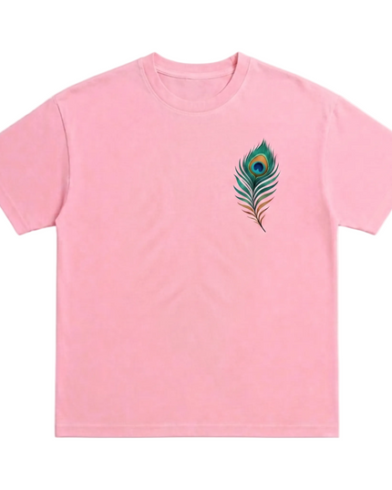 Peacock Plume Printed Oversized T-Shirt
