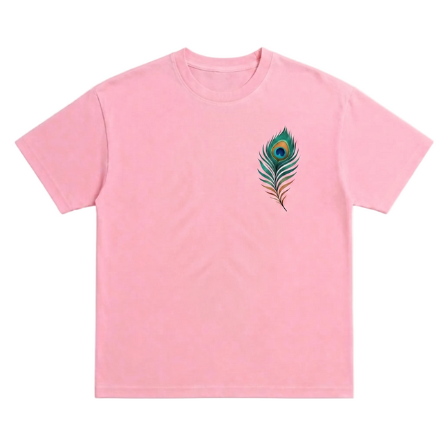 Peacock Plume Printed Oversized T-Shirt