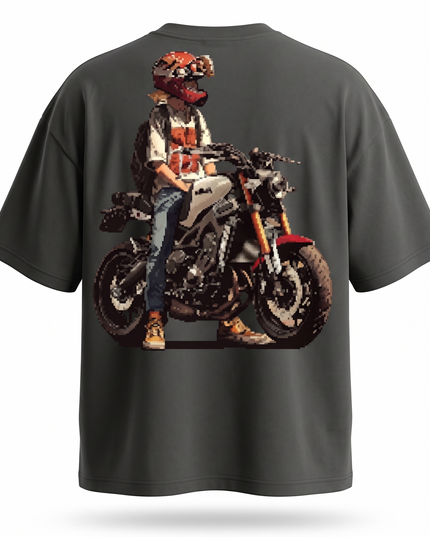 Unrestricted - Bike Lovers : Printed Oversized T-Shirt