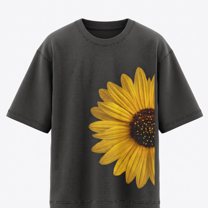 Sun Flower : Printed Oversized T-Shirt - Peepri