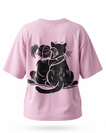 Cat Love : Printed Oversized T-Shirt