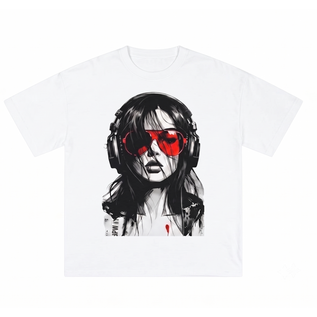 Long Hair Girl : Printed Oversized T-Shirt