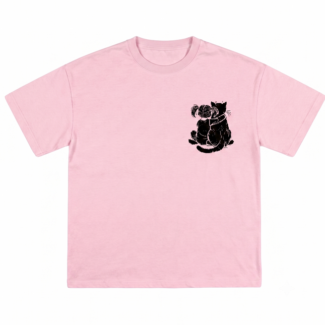 Cat Love : Printed Oversized T-Shirt