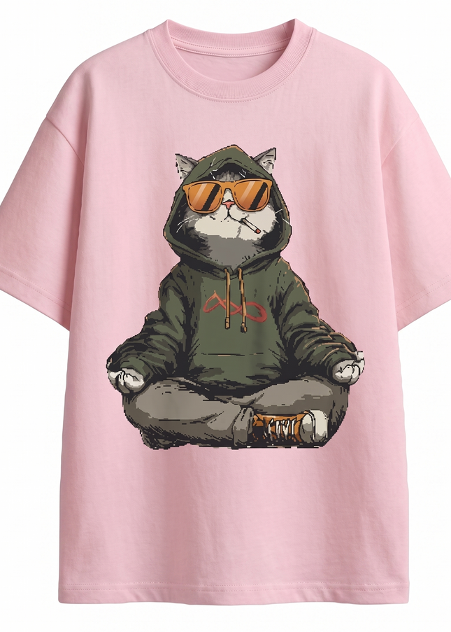 Cat Merchandise :  Printed Oversized T-Shirt
